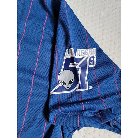 NEW VEGAS 51s Breast Cancer PINK RIBBON MINOR LEAGUE MiLB SGA Alien JERSEY XL - Picture 4 of 6